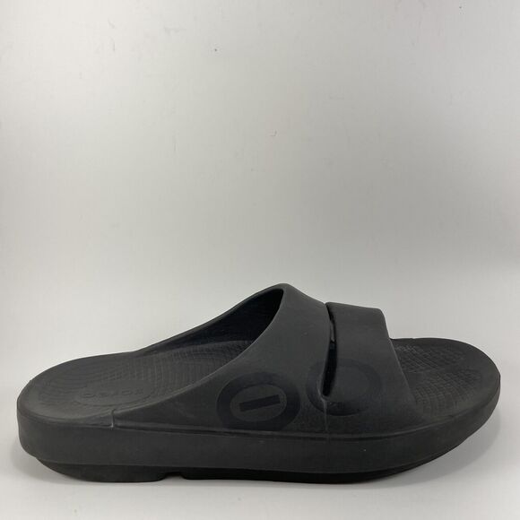 Oofos Ooahh Comfort Slide Mens Size 9, Womens Size 11 Black Recovery Sandals - Picture 1 of 9